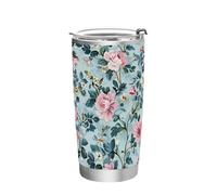 Tazza da caffè vintage in acciaio inox resistente alle perdite, tazza da viaggio da 590 ml, per scuola, sport, asilo nido, campeggio e altro, semplicemente bicchiere da viaggio da 590 ml