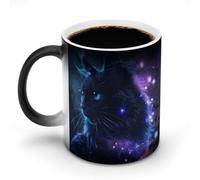 Tazza da caffè viola e blu lucciole sensibile al calore, in ceramica, cambia colore, tazza da caffè personalizzata, regalo unico per familiari, amici, compleanno anniversario