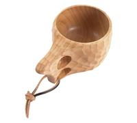 Tazza Da Campeggio In Legno - Tazza Da Caffè Nordica Fatto A Mano, Contenitore Da Viaggio Da 200 Ml | Leggero All'aperto Demitasse, Barca In Legno Di Grano Morbido, Escursionismo Trasporto Loop