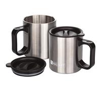Tazza da campeggio isolata confezione doppia con coperchi - acciaio inossidab...