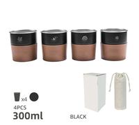 Tazza da campeggio portatile 300 ml in acciaio inox set 4 pezzi con copertura in