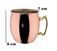 TAZZA DA COCKTAIL BOMBATA MOSCOW MULE INOX CON PLACCATURA IN RAME 40 ml