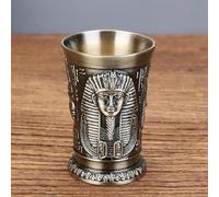 Tazza da cocktail in metallo retrò, design antico egiziano, piccolo bicchiere da whisky per gli amanti delle bevande (bronzo)