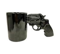Tazza da latte a forma di revolver, elegante tazza in ceramica per bevande, divertente tazza da tè | 380 g unica tazza da caffè con comodo manico, tazze distintive per caffè caldo, vino, whisky