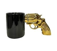 Tazza da latte a forma di revolver, elegante tazza in ceramica per bevande, divertente tazza da tè | 380 g unica tazza da caffè con comodo manico, tazze distintive per caffè caldo, vino, whisky