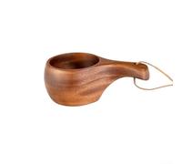 Tazza da latte in legno di acacia, per bevande calde, tra cui caffè, tè e latte, tazza rustica in legno progettato per un uso pratico (A)