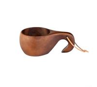 Tazza da latte in legno di acacia, per bevande calde, tra cui caffè, tè e latte, tazza rustica in legno progettata per un uso pratico (D)