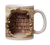 Tazza da libreria 3D - Tazze con effetto libri 3D, design creativo multiuso M5O3