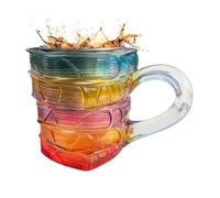 Tazza da libro dipinta, 3D colorata colorata resistente al calore 150ml, regalo libro tazza da caffè per biblioteca, per lettori insegnanti scrittori fanatici donne uomini famiglia studenti