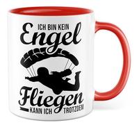 Tazza da paracadutista regalo con scritta in lingua tedesca "Ich bin kein Engel Fliegfly kann ich noch dem, tazza da caffè Skydiving Hobby Office Job Team am, idea regalo collega, fidanzata
