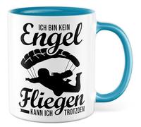 Tazza da paracadutista regalo con scritta in lingua tedesca "Ich bin kein Engel Fliegfly kann ich noch dem, tazza da caffè Skydiving Hobby Office Job Team am, idea regalo collega, fidanzata
