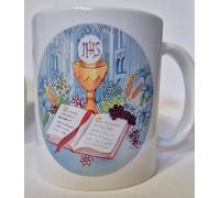 TAZZA DA PERSONALIZZARE PER LA PRIMA PRIMA COMUNIONE IDEA REGALO BOMBINIERA CHIESA SACRO REGALO COMPLEANNO