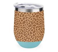 Tazza da scrivania in acciaio inox 304 con stampa animalier a forma di giraffa, coperchio a prova di perdite per uso alimentare, base antiscivolo, elegante tazza termica per ufficio, studio e come r