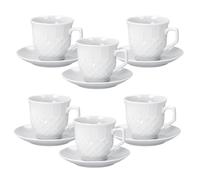 Tazza da tè The in porcellana bianca con piattino servizio da 6 tazzine caffè