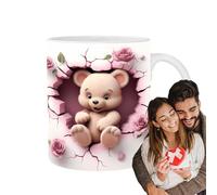 Tazza da tè 3D Amore - 400 ml Romantica tazza da caffè | Novità decorativa per bevande | stoviglie per latte tè caldo, tazza regalo per fidanzata anniversario compleanno Va