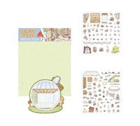 Tazza da tè adesivo scena cabina paesaggio in miniatura PET per scrapbooking diario notebook libro di memoria cassa del telefono del computer portatile PET animale del fumetto