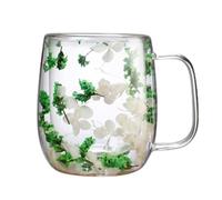 Tazza Da Tè Ai Fiori - Tazza A Doppia Parete Con Fiori Secchi per Caffè - Resistente Al Calore,Tazze Autunnale per Bevande Calde Fredde,Regali Compleanno Di Natale per Migliori Amici,insegnante,mamma