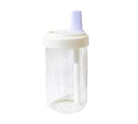 Tazza da tè al latte con cannuccia, portatile, trasparente, in plastica, riutilizzabile, grande capacità, con coperchio, per caffè freddo, a prova di perdite, adatta per Scaldabiberon (Purple, 20cm)
