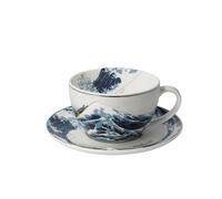 Hokusai Tè Tazza Cappuccino Con Piattino La Onda GOEBEL Porcellana