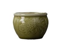 Tazza da tè Celadon, del proprietario, Ciotola dorata con design di loto intarsiato in argento, vaso Feng Shui, Set in ceramica, Contenitore for ammollo piccola ciotola for la casa(B)