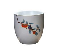 Tazza da tè cinese semplice con luna bianca Ruyao grande in ceramica Kung Fu Tea Set-tazza dritta (ciao cachi)