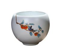 Tazza da tè cinese semplice con luna bianca Ruyao grande in ceramica Kung Fu Tea Set-Zen Silence Cup (ciao cachi)