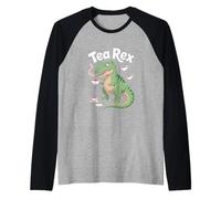 Tazza da tè divertente con dinosauro Tea Rex Maglia con Maniche Raglan