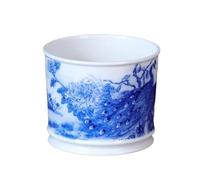 Tazza da tè dritta blu e bianca dipinta a mano, tazza for l'ospite con pittura interna Set Kung Fu in ceramica colorata sottosmalto Contenitore for ammollo della personale