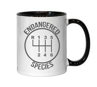 Tazza da tè e caffè in ceramica con scritta "Manual Transmission Is Endangered Species"