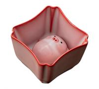 Tazza da tè in ceramica con maialino che sputa le bolle di tè - Piccoli maialini sputano bolle sotto il fondo, divertente artigianato in ceramica a forma di maialino che sputa bolle d'acqua, regalo