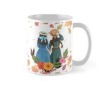 Tazza da tè in ceramica con scritta "Anne With An E And Diana From Avonlea Green Gables Best Friends", 325 ml, colore: bianco