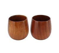 Tazza da Tè in Legno Giapponese Tazza da Caffè a Capacità Multipla con Manico, Tazza da Vino per Bere Latte, Birra, Decorazione(Due pacchi)