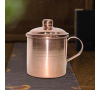 Tazza da tè in rame fatta a mano a bocca larga con manico sul coperchio per