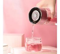 Tazza da tè in vetro a doppia parete con separazione delle foglie di tè e grande capacità per un gusto pulito e liscio del tè (rosso, 420 ml)