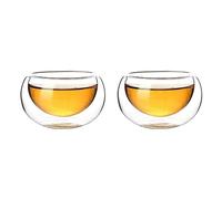 Tazza da tè in vetro a doppia parete da 50 ml, isolata, realizzata a mano, resistente al calore, per kung fu, senza BPA, per uso alimentare, 1 pezzo, set da tè da viaggio per gli amanti del tè (50 ml