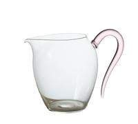 Tazza da tè in vetro con manico, dispenser per tè trasparente multiuso, 400 ml, bicchiere per succo di tè, tazza in vetro con beccuccio, brocca (rosa)