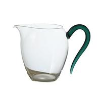 Tazza da tè in vetro con manico, dispenser per tè trasparente multiuso, 400 ml, per succo di tè, tazza in vetro con beccuccio (verde)