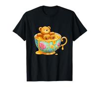 Tazza da tè Kawaii Honey Bath Teddy Bear in Flower Maglietta