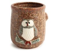 Tazza da tè Mino ware ceramica giapponese Yunomi Chawan gufo caffè rialzato m...