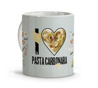Tazza da tè originale. Tazze caffè con latte divertenti. Regali per amici speciali. Tazze originali da regalare. Regalo donna compleanno. Caneca. Dettagli colleghi. Pasta carbonara