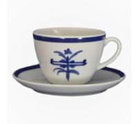 Tazza da THE in porcellana con piatto Antico Ragno 9,5xh6,5 cm - 20 cl in set da 6 pezzi porcellana bianca lavabile in lavastoviglie bianco