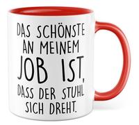 Tazza da ufficio con scritta - Regalo Il più bello del mio lavoro è che la sedia gira - Tazza da caffè da 330 ml in ceramica - Ufficio lavoro tazza da caffè