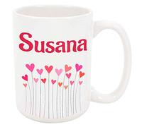 Tazza da Ufficio Susana Hearts Tazza Sposa 2 pezzi | Robusto Coppe Divertente Tazzine Caffe Padri Amico
