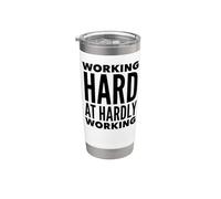 Tazza da viaggio con scritta "Working Hard at Hardly Working Travel" Bicchiere termico in acciaio inox doppia parete