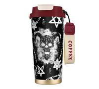 Tazza da viaggio con teschio del diavolo, 100% a prova di perdite, in acciaio inossidabile 316, con isolamento sottovuoto, coperchio e cannuccia, per acqua, tè freddo o caffè, frullati e altro ancora.