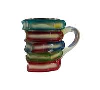 Tazza da viaggio da caffè, dipinta in 3D, a forma di libro, stile vintage, realizzata a mano, in , resistente al calore, per succhi di frutta, da cucina per whisky