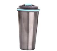 Tazza da viaggio in acciaio inossidabile con isolamento sottovuoto e coperchio con serratura, 304 interno, 201 esterno, 6-12 ore di acqua calda e fredda(LightBlack)