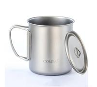 Tazza da viaggio in acciaio inox con manico pieghevole, perfetta per chi cerca avventura (450 ml (300 ml (con coperchio e senza segni di volume)