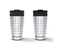 Playstation - Tazza da viaggio in metallo con icone