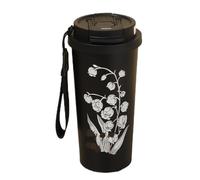 Tazza da viaggio isolata in acciaio inossidabile con infusore for il tè, 500 ml, sottovuoto, for donne, mantenimento del calore for 12 ore(Black)